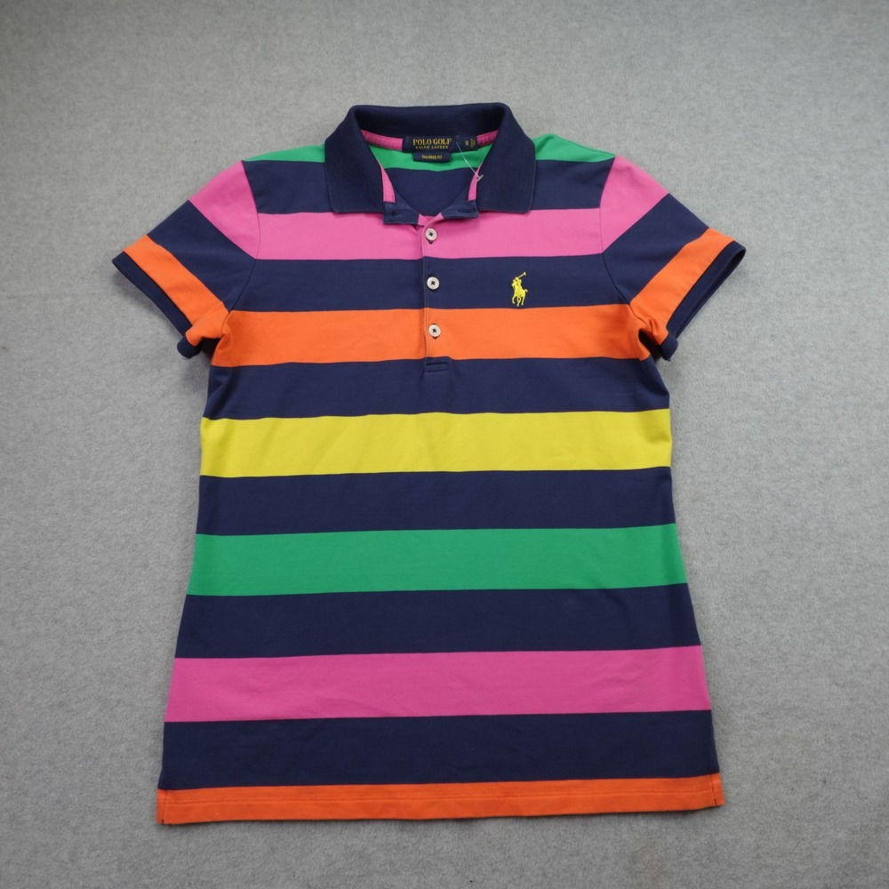 Polo Golf Ralph Lauren Polo Shirt Womens Small Multicolor Striped Tailored Fit